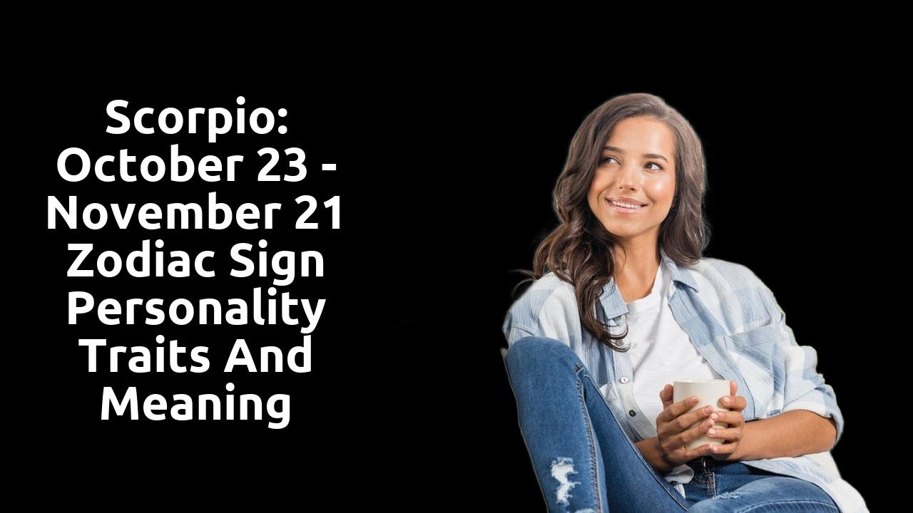 Scorpio: October 23 - November 21 Zodiac Sign Personality Traits and Meaning